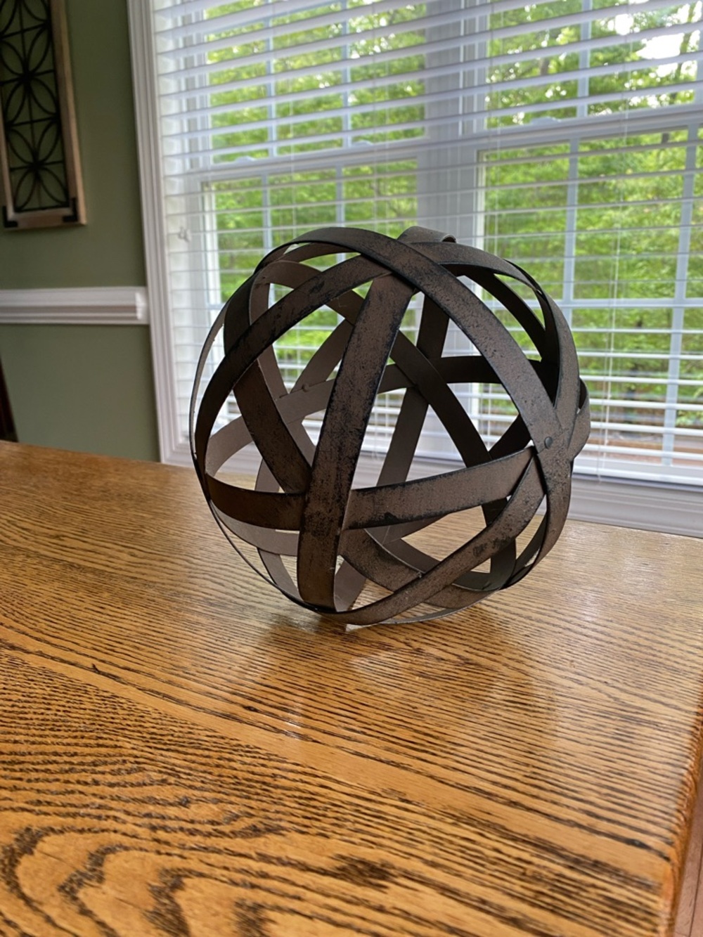 Decorative Metal Ball, Orb Sphere - Dark Bronze Finish